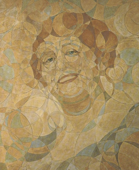 A imagem mostra uma opintura de Belmiro de Almeida - Mulher em Círculos - 1921